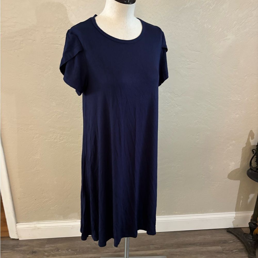 Style Jersey Navy Blue Women's Dress Sz Large